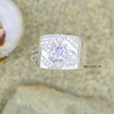Nhẫn Bạc Nam Phong Thủy Đá Trắng N2408200016