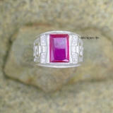 Nhẫn Bạc Nam Phong Thủy Đá Đỏ N2408080011