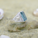 Nhẫn Bạc Nam Phong Thủy Đá Xanh Dương N2408200002