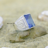 Nhẫn Bạc Nam Phong Thủy Đá Xanh Dương N2408200001
