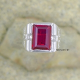 Nhẫn Bạc Nam Phong Thủy Đá Đỏ N2407090019