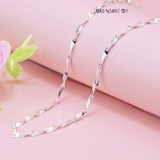 Dây Chuyền Bạc Nữ S999 Sợi Đặc Trơn Mix Sợi Phay Chéo D2411150065