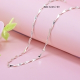 Dây Chuyền Bạc Nữ S999 Sợi Đặc Phay Chéo Cạnh D2411150066