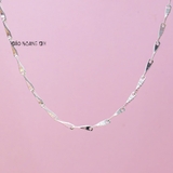 Dây Chuyền Bạc Nữ S999 Sợi Đặc Phay Chéo Cạnh D2411150066