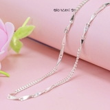 Dây Chuyền Bạc Nữ Dây Đơn Mix Sợi Đặc Nhỏ Phay Ngang Cạnh D2411160008