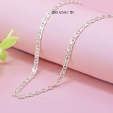 Dây Chuyền Bạc Ta Nữ Kiểu Dây Mè Dẹt Trơn Kiểu Phay Thẳng Cứng Cáp