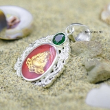 Mặt Dây Chuyền Bạc Nam Hình Rồng Có Tượng Phật Di Lặc