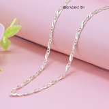 Dây Chuyền Bạc Ta Nữ Kiểu Dây Dẹt Mắt Dài Mảnh Mai Duyên Dáng D2411150032