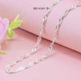 Dây Chuyền Bạc Nữ S990 Dạng Dây Đơn Xoắn Tinh Tế D2411150001