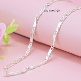 Dây Chuyền Bạc Ta Nữ Kiểu Dây Dẹt Mắt Dài Mảnh Mai Duyên Dáng D2411150033