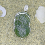 Mặt Dây Chuyền Bạc Phong Thủy Tỳ Hưu Đá Xanh Rêu Size Lớn M2409280019