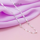 Dây Chuyền Bạc Nữ S999 Sợi Đặc Trơn Mix Sợi Phay Chéo D2411150065