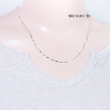 Dây Chuyền Bạc Nữ S999 Sợi Đặc Trơn Mix Sợi Phay Chéo D2411150065