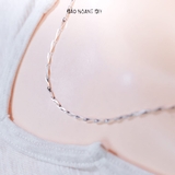 Dây Chuyền Bạc Nữ S999 Sợi Đặc Phay Chéo Cạnh D2411150066