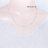 Dây Chuyền Bạc Nữ Sợi Nhỏ Đặc Trơn Dài Kiểu Chéo D2411160007