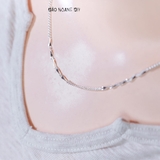 Dây Chuyền Bạc Nữ Dây Đơn Mix Sợi Đặc Nhỏ Phay Ngang Cạnh D2411160008