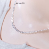 Dây Chuyền Bạc Ta Nữ Dạng Dẹt Bản To Chắc Chắn D2411150040