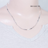Dây Chuyền Bạc Ta Nữ Kiểu Dây Dẹt Mắt Dài Mảnh Mai Duyên Dáng D2411150033