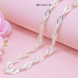 Dây Chuyền Bạc Nữ Dạng Xoắn Sợi To Chắc Chắn Nổi Bật D2411130092
