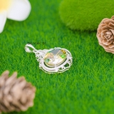 Mặt Dây Chuyền Bạc Nữ Phong Thủy S925 Kiểu Hoa Văn Đá Ghép Nhiều Màu