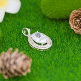 Mặt Dây Chuyền Bạc Nữ Phong Thủy Hình Bầu Dục Đá Trắng Cao Cấp M2409250030