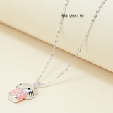 Dây Chuyền Bạc S925 Cho Bé Gái Mèo Hello Kitty Hồng Xinh Xắn D2411090013