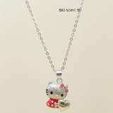 Dây Chuyền Bạc S925 Cho Bé Gái Mèo Hello Kitty Đỏ Ôm Trái Tim Dễ Thương D2411090014