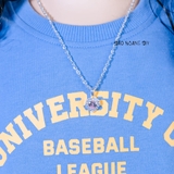 Dây Chuyền Bạc S990 Nguyên Chất Cho Bé Gái Trái Tim Đá Hồng Sáng Lấp Lánh D2411090015