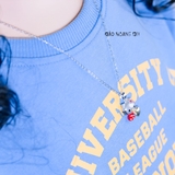 Dây Chuyền Bạc S925 Cho Bé Gái Mèo Hello Kitty Đỏ Ôm Trái Tim Dễ Thương D2411090014