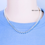 Dây Chuyền Bạc Cho Bé Mắt Hạt Tròn Trơn Xinh Xắn