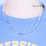 Dây Chuyền Bạc Cho Bé Ống Dẹt Kiểu Hoa Văn Đơn Giản Dễ Thương D2411120006