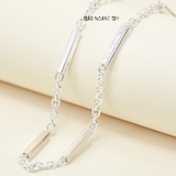 Dây Chuyền Bạc Cho Bé Kiểu Ống Đúc Dài Trơn Cứng Cáp D2411120003