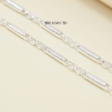 Dây Chuyền Bạc Cho Bé Kiểu Ống Đúc Dài Khắc Chéo D2411120001