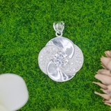 Mặt Dây Chuyền Bạc Nữ S990 Hoa 4 Cánh Xoáy Đá 7 Ly M2409240019