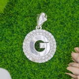 Mặt Dây Chuyền Bạc Nữ Tròn 2 Hàng Đá Lung Linh Móc Treo Chiếc Lá M2409240046