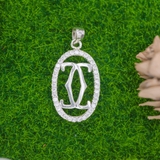 Mặt Dây Chuyền Bạc Nữ S925 Mặt Oval Rỗng Đính Đá M2409240036
