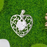Mặt Dây Chuyền Bạc Nữ S925 Trái Tim Một Bên Đá Đen Nhỏ Sang Trọng M2409240002