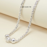 Dây Chuyền Bạc Cho Bé Kiểu Dây Dừa Bền Đẹp Mặt Trống Nhỏ Xinh D2411090018