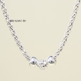 Dây Chuyền Bạc Cho Bé Kiểu Dây Dừa Bền Đẹp Mặt Trống Nhỏ Xinh D2411090018