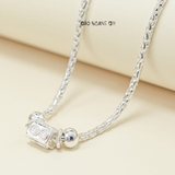 Dây Chuyền Bạc Cho Bé S990 Kiểu Dây Dừa Mặt Trụ Rỗng Cứng Cáp Chắc Chắn D2411090021