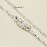 Dây Chuyền Bạc Cho Bé S990 Kiểu Dây Dừa Mặt Trụ Rỗng Cứng Cáp Chắc Chắn D2411090021