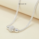 Dây Chuyền Bạc Cho Bé Quả Cầu Hình Lưới Thiết Kế Tỉ Mỉ Tinh Tế D2411090017