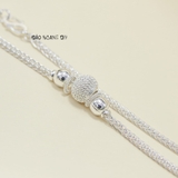 Dây Chuyền Bạc Cho Bé Quả Cầu Hình Lưới Thiết Kế Tỉ Mỉ Tinh Tế D2411090017