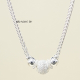 Dây Chuyền Bạc Cho Bé Quả Cầu Hình Lưới Thiết Kế Tỉ Mỉ Tinh Tế D2411090017