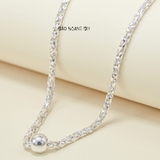 Dây Chuyền Bạc Cho Bé Kiểu Dây Dừa Bền Đẹp Một Mặt Tròn Trơn Đơn Giản D2411090020