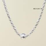 Dây Chuyền Bạc Cho Bé Kiểu Dây Dừa Bền Đẹp Một Mặt Tròn Trơn Đơn Giản D2411090020