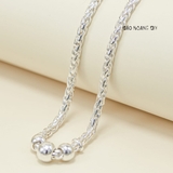 Dây Chuyền Bạc Cho Bé Kiểu Dây Dừa Bền Đẹp Mặt Tròn Trơn Đơn Giản  D2411090019