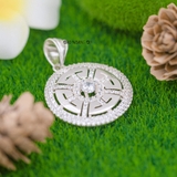 Mặt Dây Chuyền Bạc Nữ Tròn Bản To Bên Trong Kiểu Trơn M2409240014