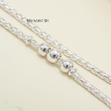 Dây Chuyền Bạc Cho Bé Kiểu Dây Dừa Bền Đẹp Mặt Tròn Trơn Đơn Giản  D2411090019