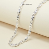 Dây Chuyền Bạc Cho Bé Ống Dẹt Kiểu Hoa Văn Xinh Xắn D2411120025